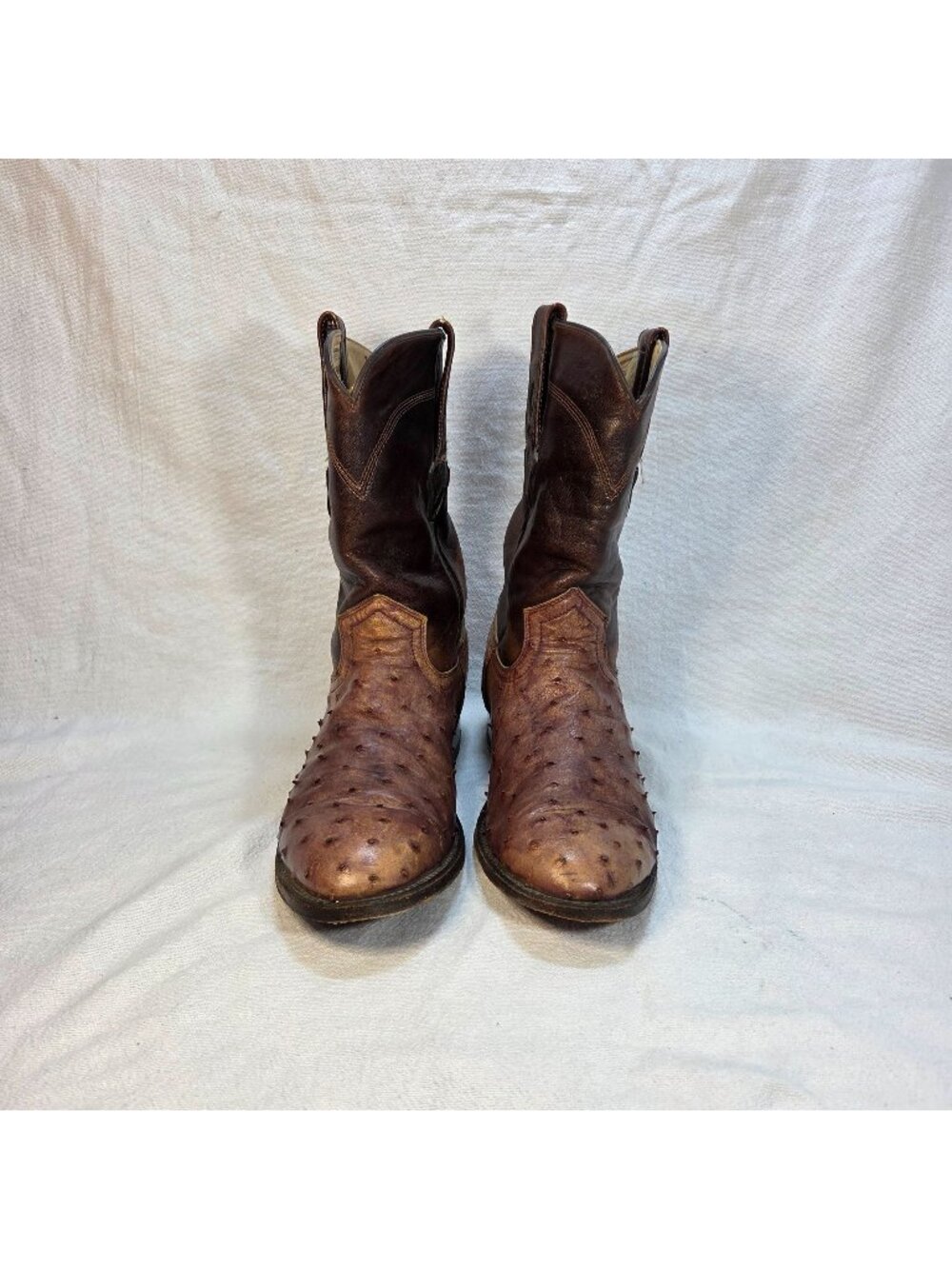 Vintage Corral Mens Genuine Ostrich Western Cowboy Boots Size 11D Made In Mexico